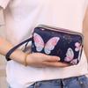 Fashion Small Clutch Women Flower Wallet Canvas Coin Purse Mini Handbag Card Holder Waterproof Makeup Bag Women