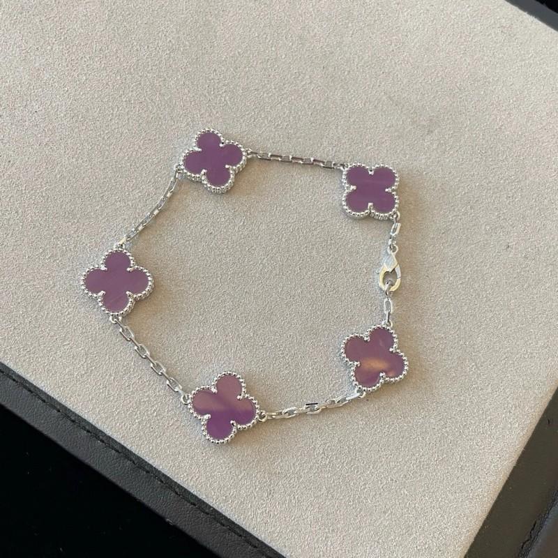 Clover Bracelet CNC Buckle Thick Chain Rose Gold Red Agate Black Agate Lucky Bracelet for Women