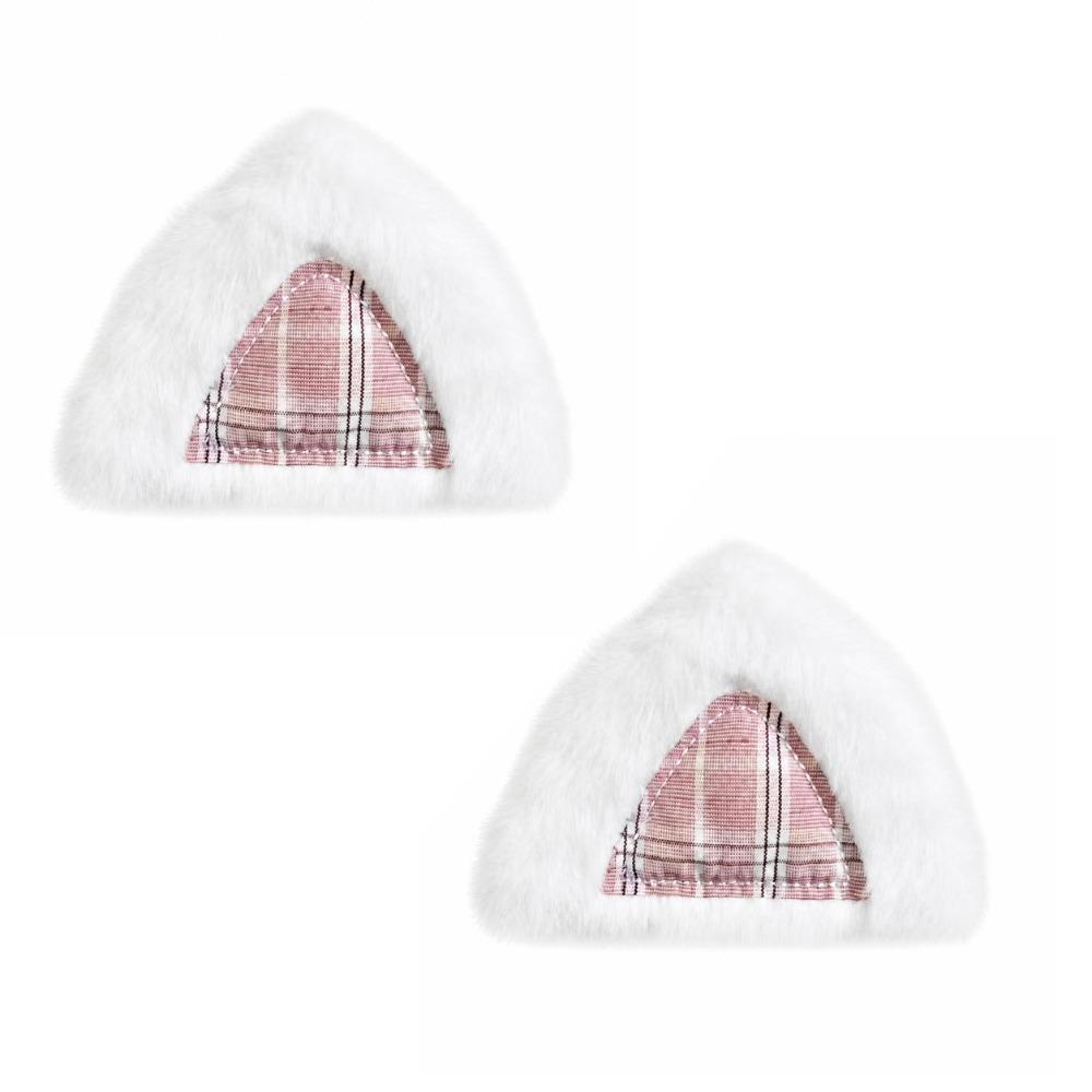 2PCS Fluffy Plush Cat Ears Soft Plush DIY Ear Appliques  for Hat Headband Garment Decoration