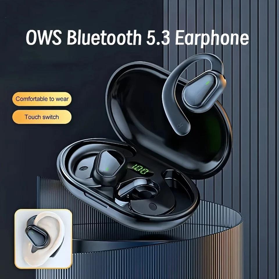 Bluetooth 5.3 Headphones Ear Hook Earphones Wireless Earphones HiFi Stereo Waterproof Headsets Noise Reduction Earbuds