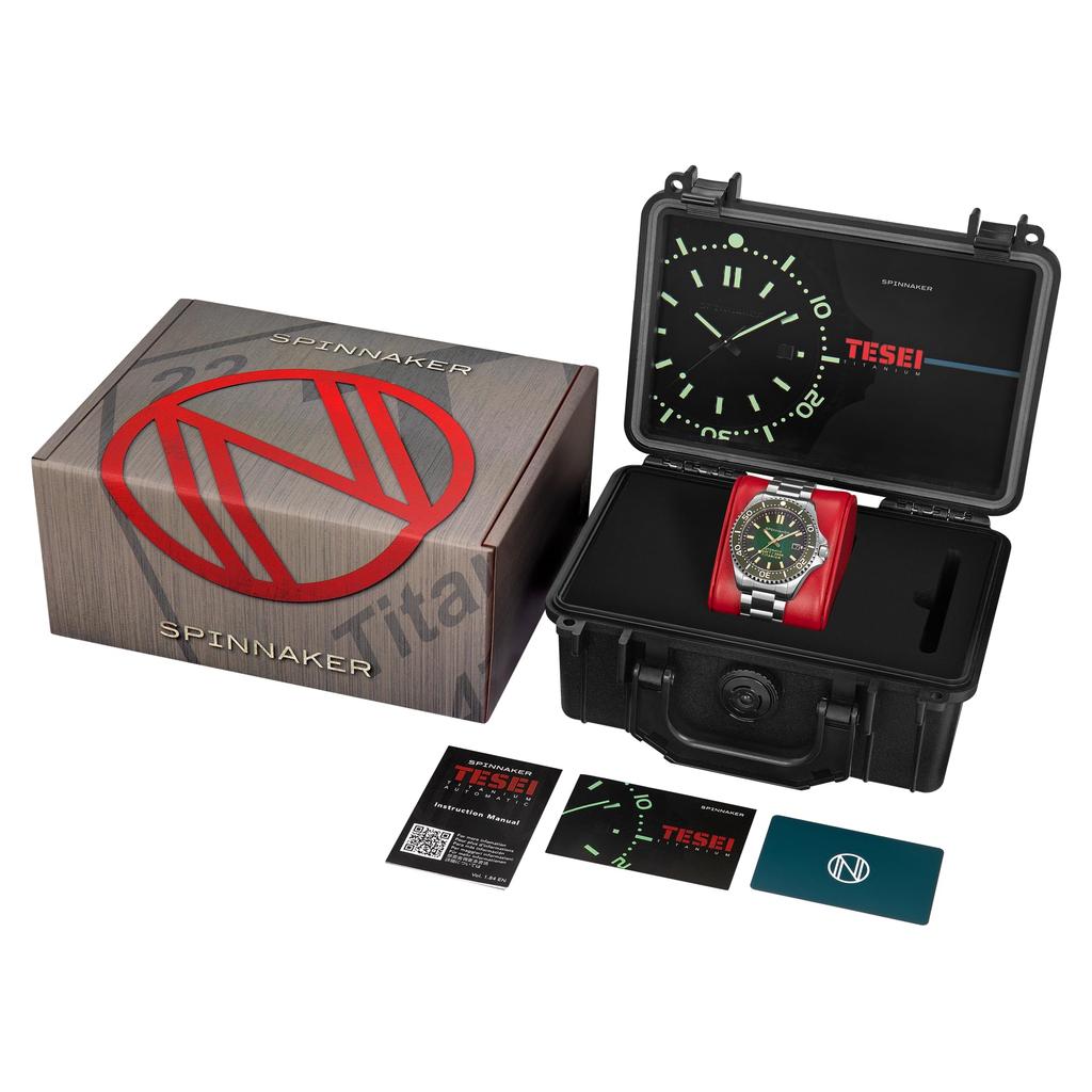 Tessei Titan 20 ATM Wasserdicht Saphirgrün [SPINNAKER] Uhr, Automatisch, Widerstandsfähig, Glas, Zifferblatt, SP-5084-77, Herren [Authentisch]