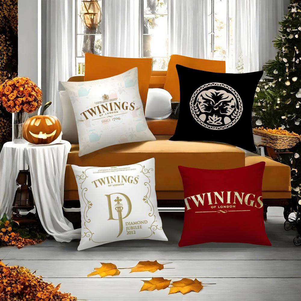 Elegant Red T-Twinings Pillow Case Comfort Sofa Bed Silky Elegant Invisible Zipper Decorative Cushion Cover