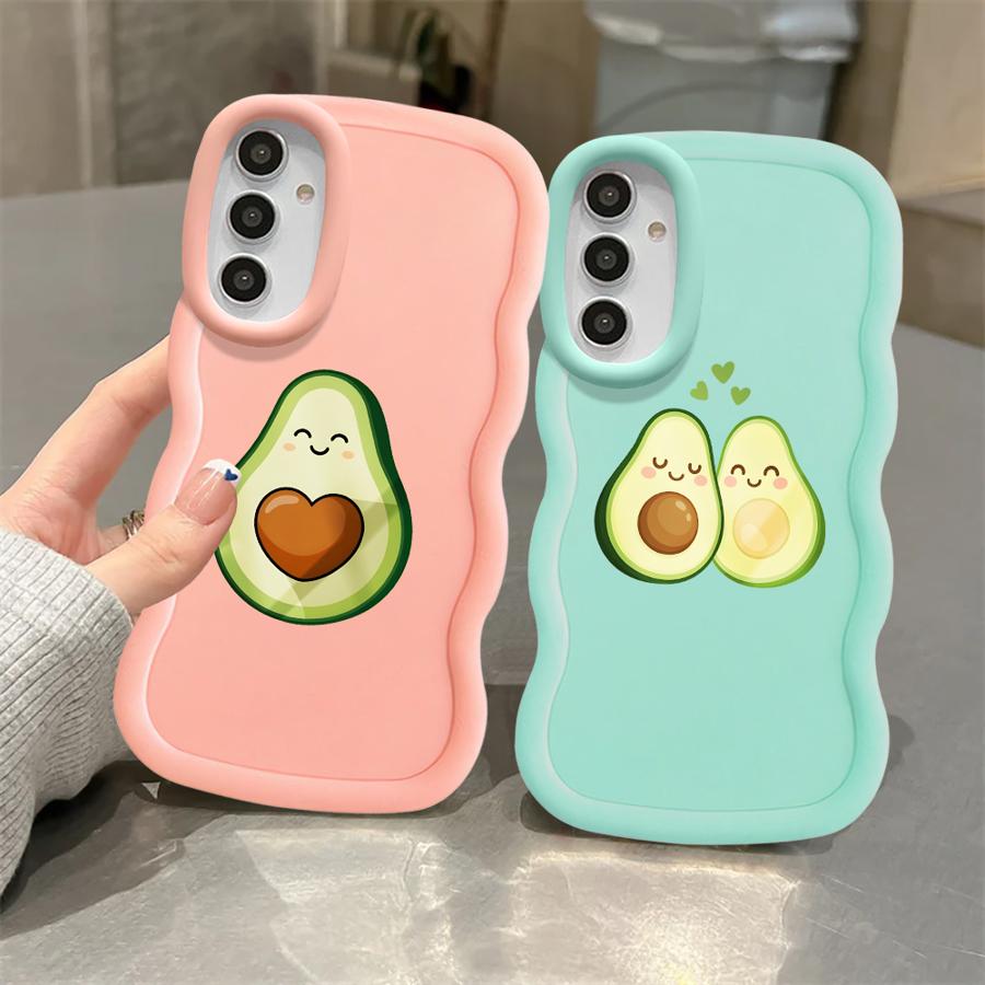 Zelené pouzdro na avokádo pro Samsung Galaxy A14 A21s A16 A15 A13 A11 A52 A12 Měkký kryt na telefon A04 A22 A03 A06 A05 A33 A53 A23