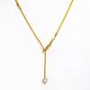 Fenny 18K PVD Plated No Fade Fashion Zirconia Snake Bone Blade Chain Adjustment Y Necklace for Women Stainless Steel