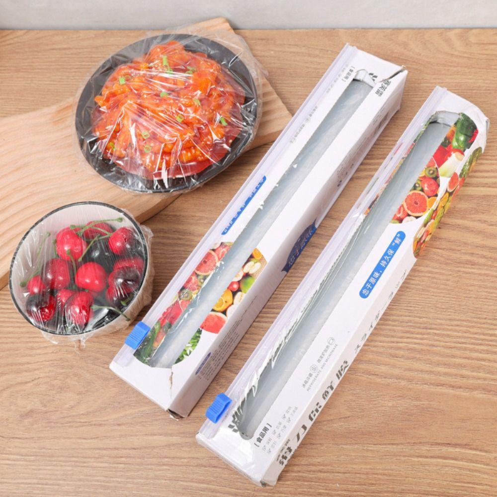 30x100m Reusable Fresh-keeping Bag Hand-free Cling Film Durable Boxed Plastic Wrap