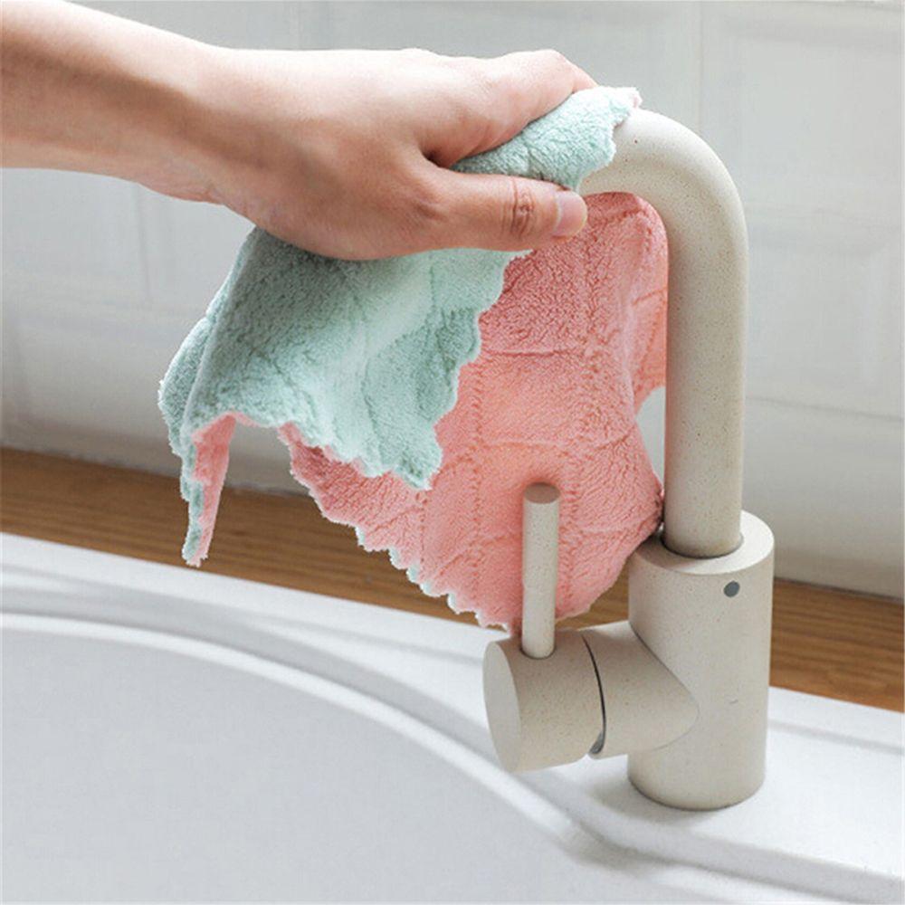 Dish Super Absorbent Microfiber Kitchen Clean Cloths Scouring Pad Cleaning Towel Non-stick Oil Rags