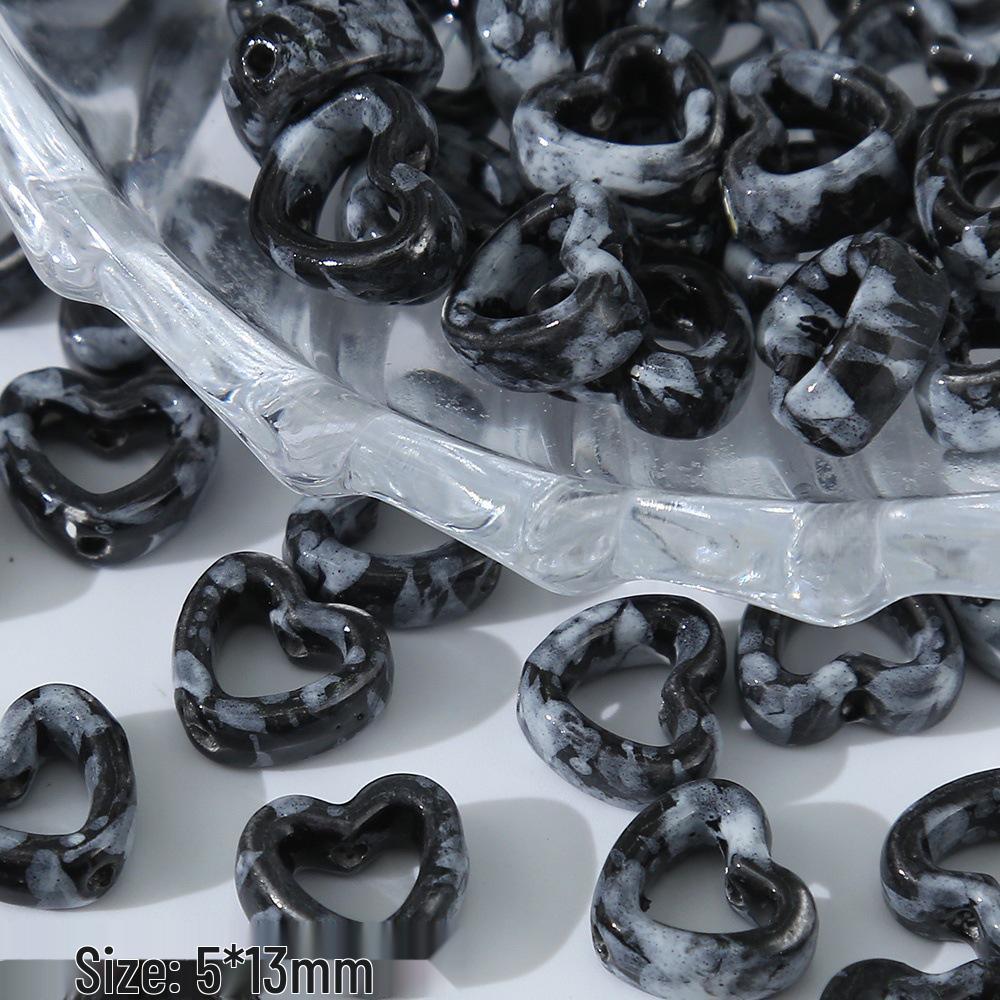 3D Ceramic Panda Heart Flower Beads for DIY Bracelets