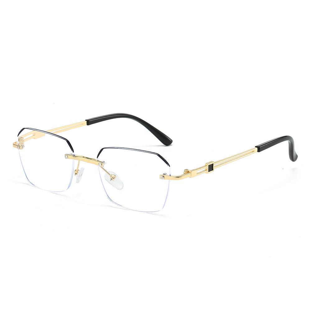 Ultra-Light Rimless Anti-Blue Light Reading Glasses for Middle-Aged & Elderly, Business Fashion, Unisex