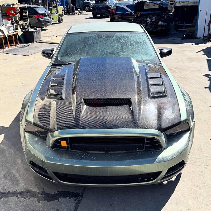 11-14 Ford Mustang Modified TF Carbon Fiber Hood & Front Bumper Cover