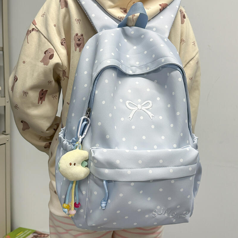 Campus Schoolbag Student Polka Dot Backpack Large Capacity Women's Backpack