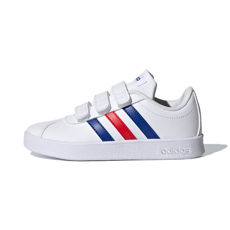 

adidas VL Court 2.0 J White Royal Blue Vivid Red Детские кроссовки Cloud-White FY9273 30½