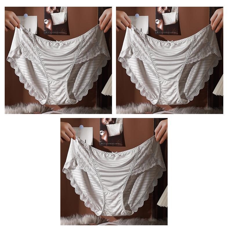3Pcs/Set Lace Women Panties Breathable Plus Size Underwear French-Style Briefs Butt Lift Lingerie XL XXL 3XL 4XL 5XL