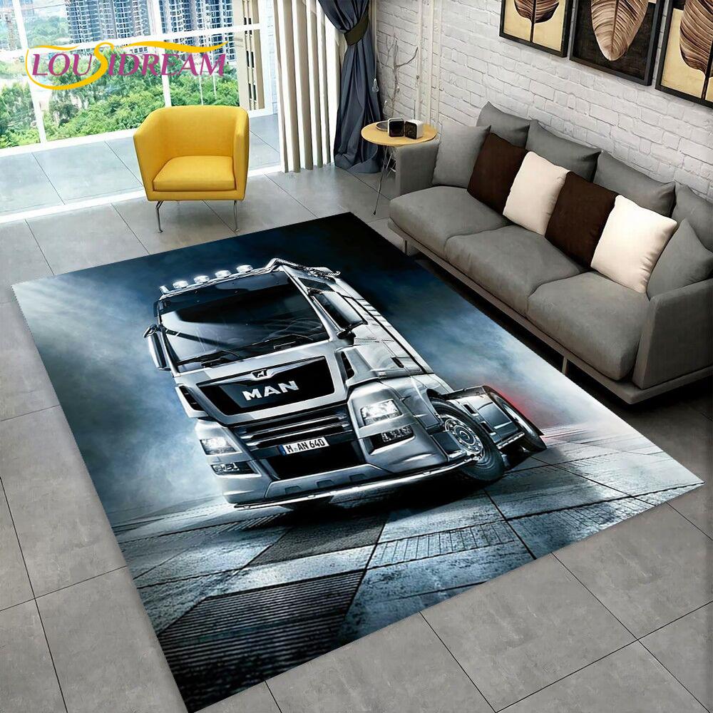 Latest MAN Truck Lorry 3D Printing Rug Carpet for Living Room Bedroom Home Decor,Floor Mat Non-slip Decoration for Sofa Doormat