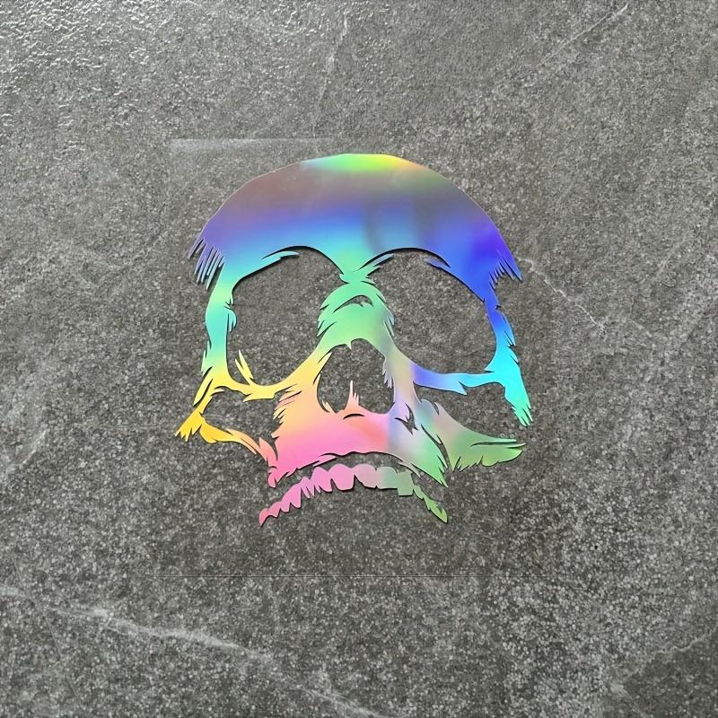 1PC Waterproof Holographic Skull Vinyl Stickers In Red White Black for Car Motorcycle Helmet Decoration Durable Premium Fashion