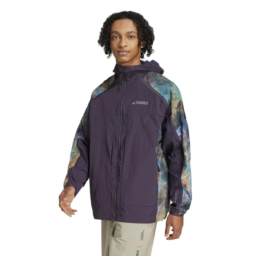 Adidas NG AOP Aurora Black Size L W.R Jacket, Men's KQU65, (JD5839),