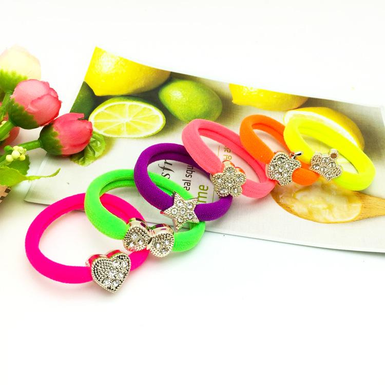 Korean Style Bold Metal Rhinestone Elastic Hair Ties and Bands Hair Accessories