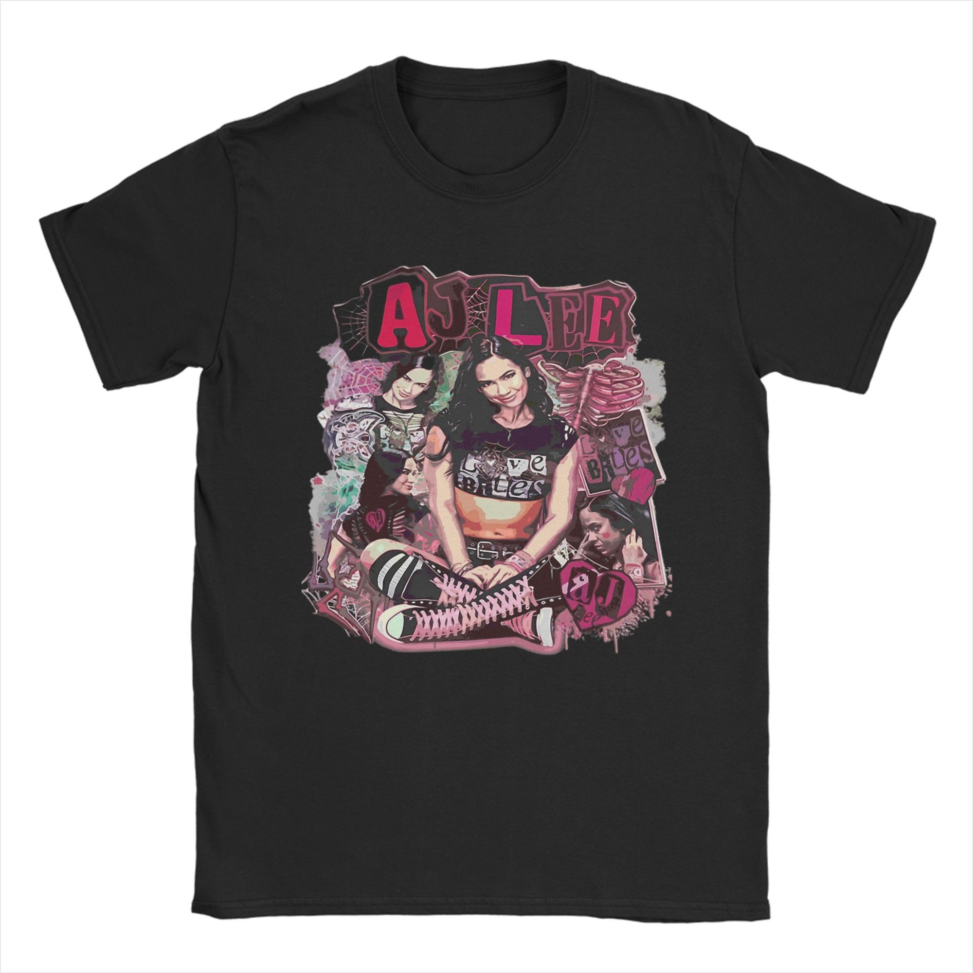 

Vintage Aj Lee Wresler T Shirts for Men Pure Cotton Awesome T-Shirt Crewneck Tee Shirt Short Sleeve Clothes Plus Size - Men ... S разноцветный