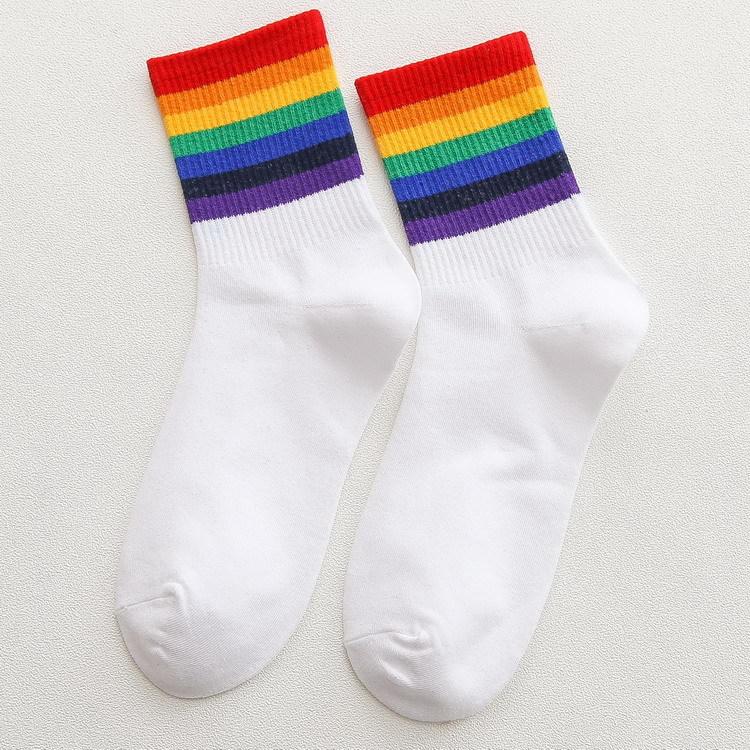 

Модные полосатые мужские носки, повседневная уличная одежда, черно-белые спортивные носки, мужские хлопковые дышащие длинные носки в стиле хип-хоп для скейтборда