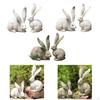 2 Pieces Figurines Animal Sculpture Craft Collectible Resin Statue Garden Decoration for Lawn