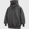 Men's Retro High-Collar Hooded Sweatshirt for Spring/Autumn – Loose Fit, High Street Hip Hop Style, Trend 833