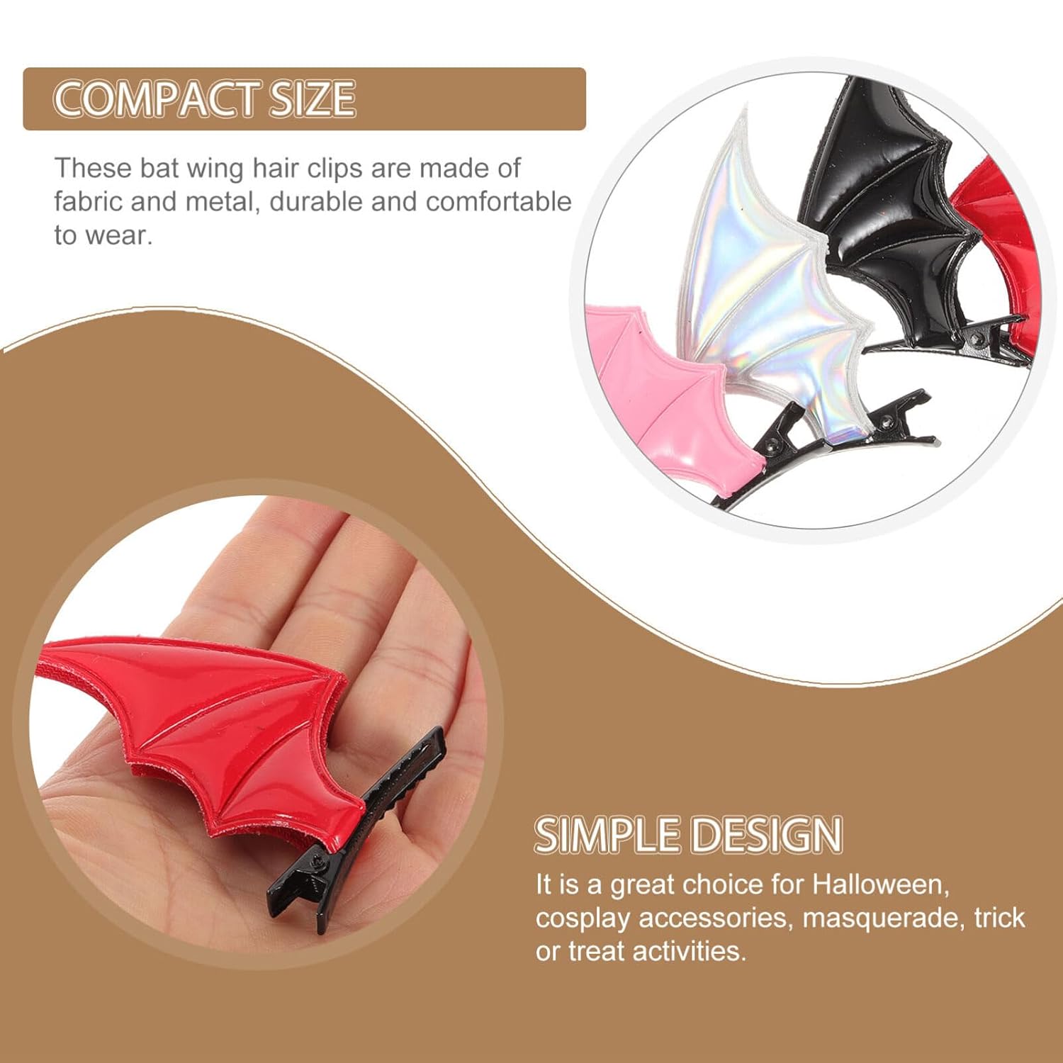 

Beaupretty 8 шт. Заколки для волос в виде крыльев летучей мыши, Хэллоуинские мультяшные заколки для волос с ушками летучей мыши, Дьявольские заколки, Аксессуары для женщин, девушек