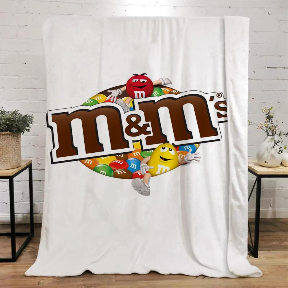 M&M's Lustige Decke für Sofas Luxuriöse Bettwäsche Strandtuch Bettdecken Charaktere Flauschig Kariert Wohnkultur Überwurf Knie Weich Nickerchen