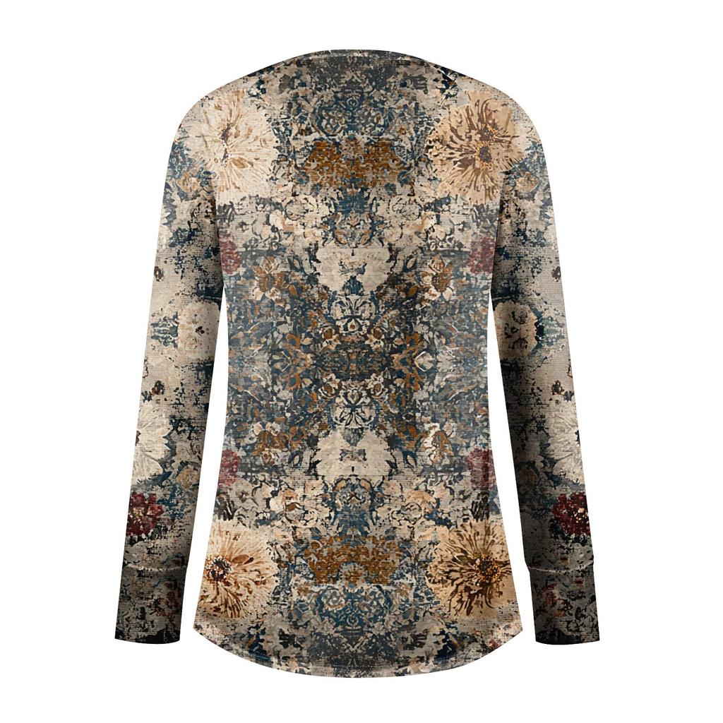 Dame Oversized Genser Grafisk Genser Langermet Drop Shoulder Rund Hals Topper Vintage Klær