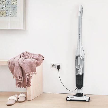 Bosch bbh3all28 aspirateur balai sans fil 2en1 et multifonction flexxo - 2 vitesses - 28 v - 55 mn d'autonomie - blanc métallisé