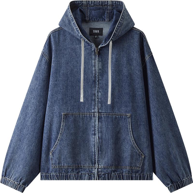 

Semir Men s Retro Hooded Denim Jacket XS