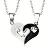 Couple  I Love You Valentine's Day Gift Stainless Steel Matching Letter Pendant for Lovers  Women Pendant Necklace
