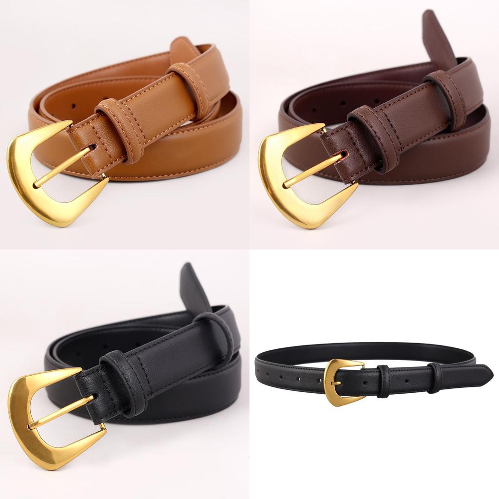 Womens Genuine Leather Belt With Pin Buckle For Casual Jeans Fashion Accessory