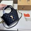 Mini Quilted Chain Shoulder Bag Crossbody Tote Women Soft PU Water Bucket Style With Zippered Pocket