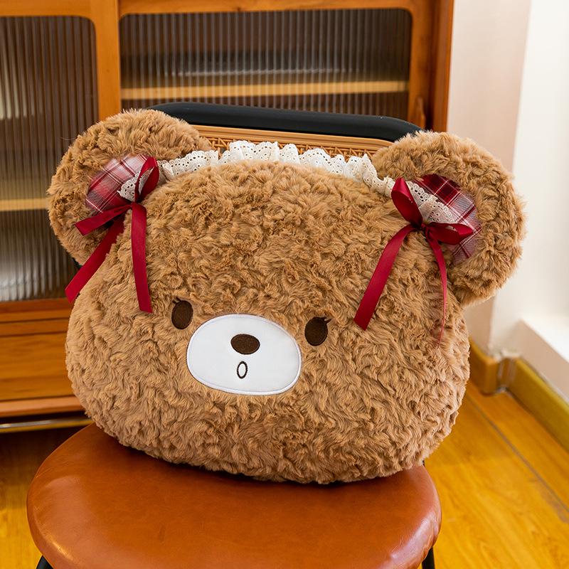 

Creative Cherry Bear Head Plush Cushion: Cute Lolita Gift Lumbar Pillow Doll 40x35 cm (0.39 kg)