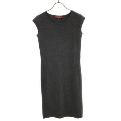 Max Mara Studio Silk Blend No Sleeve Knit One Piece S Gray Women Used