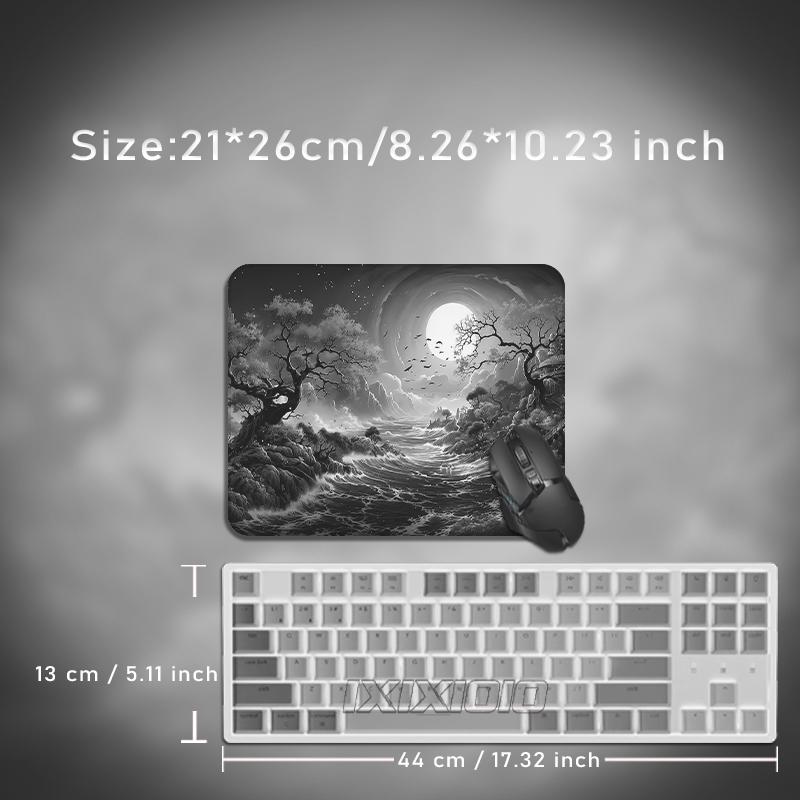 Mouse Pad Black White Moonlit Gamer Printon Demand Large Computer Mousepad XXL Mechanical Keyboard Pad Soft Carpet Non-Slip