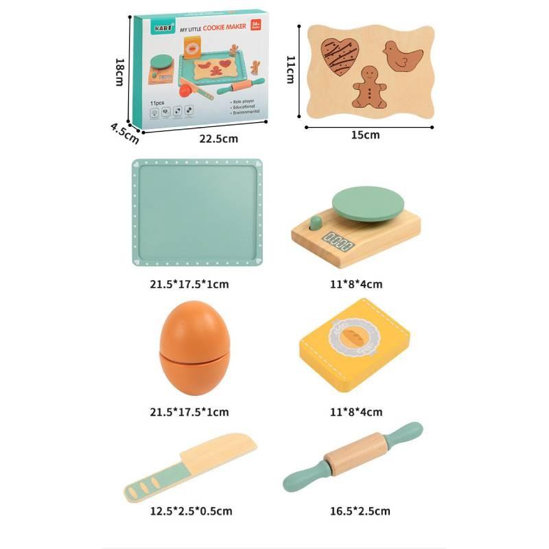 Wooden Pretend Play Baking Set For Kids With Interactive Cookie Making For Imaginative Cooking Fun