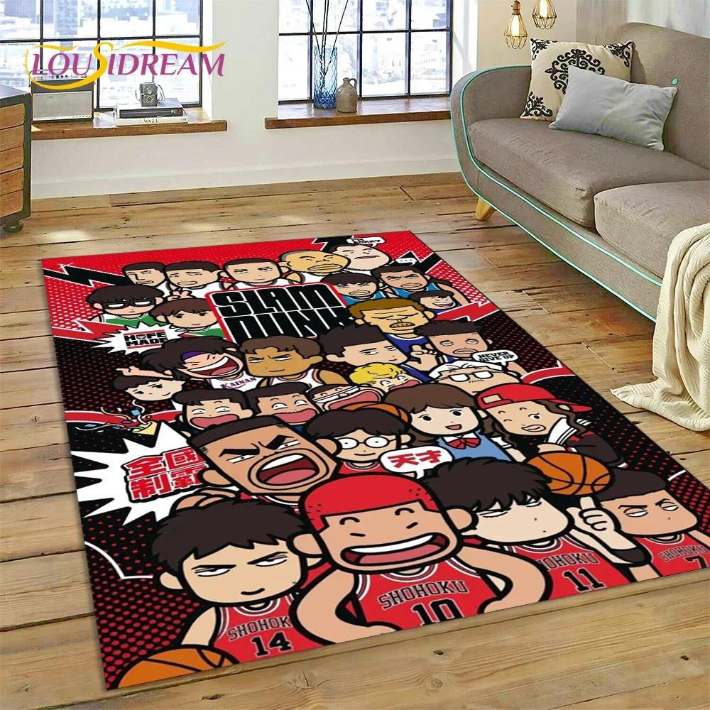 Cartoon Slam Dunk Basketball Anime Carpet Rug for Bedroom Living Room Home Sofa Decoration,Children Game Large Decor Floor Mat