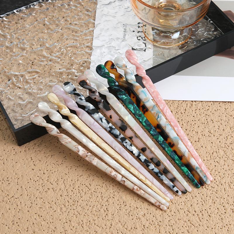 Chinese Style Hair Sticks Vintage Acetate Resin Chopstick Women Hairpins Clip Pin Headwear Wedding Jewelry Accessories Gifts