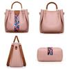 4 Pcs Women's Bag Set Luxury Handbag Large Capacity Bucket Tote Bag Fashion Shoulder Bag Wallet Card Case