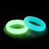 Rarely 8mm Wide Natural Fluorite Luminous Stone Glow In Dark Ring Fine Jewelry