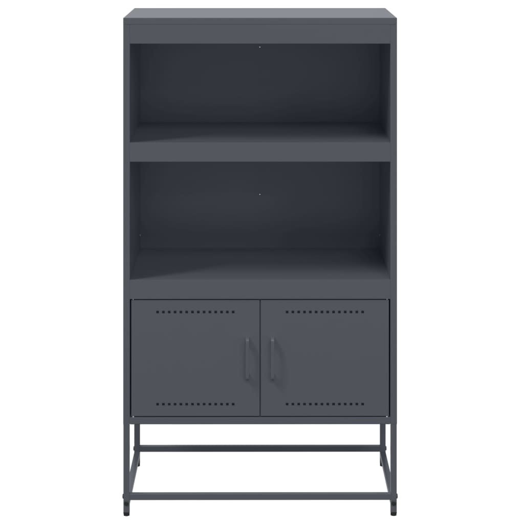 Highboard Anthracite 68.5 X 38.5 X 123.5 Cm Steel