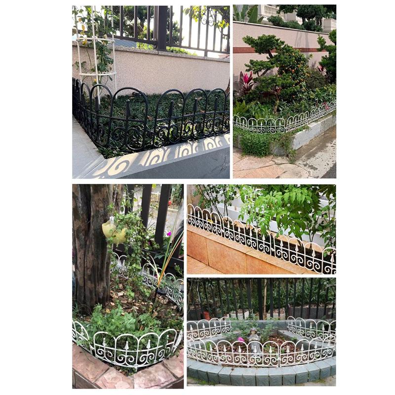 2 stk Gjerdebarriere Dyresikker Landskap Dekorativ Rustsikker Hjem Gårdsplass Dekor Bøybar Ornamental Rullemønsterdesign