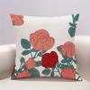 Vintage Rose Floral Throw Pillow Covers, Retro Red & Pink Rose Print Cushion Cases, Romantic Boho Home Decor Bedroom Living Room