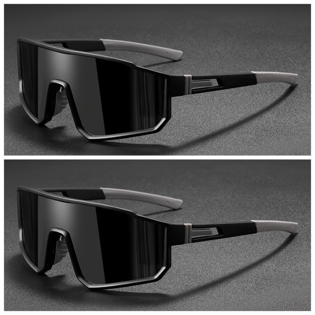 2pcs Outdoor Sports Sunglasses Cool Cycling Sunglasses Windproof Glasses