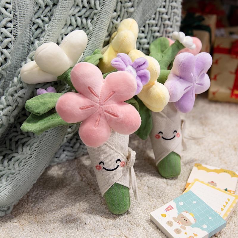 Creative Handheld Bouquets Valentine's Day Flowers Soft Stuffed Plush Toys Romantic Gifts For Girlfriend Wedding Love Flower