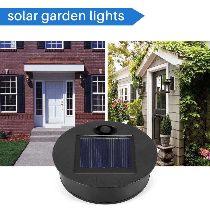 4 Stück Ersatz-Solarleuchten-Oberteile für Outdoor-Hängelaternen, Solarleuchten-Teile, Runde Solarleuchten, Wasserdicht