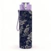 1PC Dark Blue Vintage Flower Print 750ml Color Plastic Sports Water Bottle Leakproof Flip Straw Lid Suitable for Sports Office Home Use