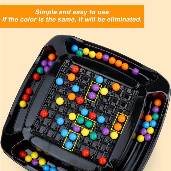 Ball Elimination Board Game with 80/120 Colorful Beads Color Recognition Focus Logic Training Multi-Player Strategy Game Educational Beads Toy