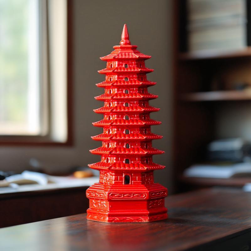 Keramisk Wenchang-pagodaprydnad: 7-, 9- eller 13-vånings handgjord dekoration för vardagsrum eller skrivbord