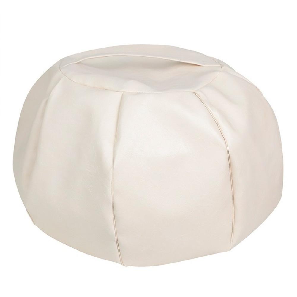 Round Pumpkin Pouf Cover Large Capacity Seat Cushion Cover Accent Stool Footstool Cover Lounge